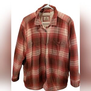 Plaid Men's Jacket - Red and Brown